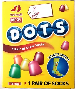 Nuevo par de calcetines publicitarios Dots Candy Drops novedad equipo OSFM caja de regalo 2024 - Imagen 1 de 4