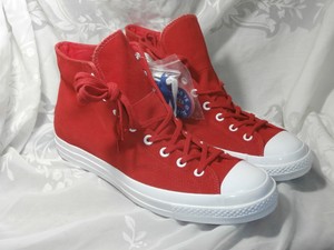red leather high top converse