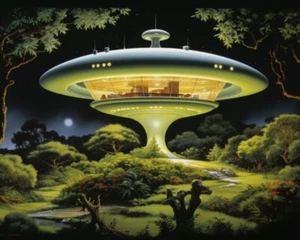 Retro Futuristic UFO House Alien Planet 70s Scifi 8x10 Poster Art Print E20