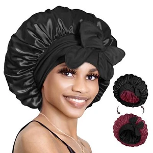 Silk Bonnet for Sleeping Women Hair Bonnet REVERSIBLE Double Layer Satin Bonn... - Picture 1 of 8