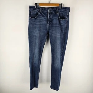 Neuw Jeans Mens W36 x L34 Lou Slim Blue Denim Button Fly Tapered Leg Stretch - Picture 1 of 10
