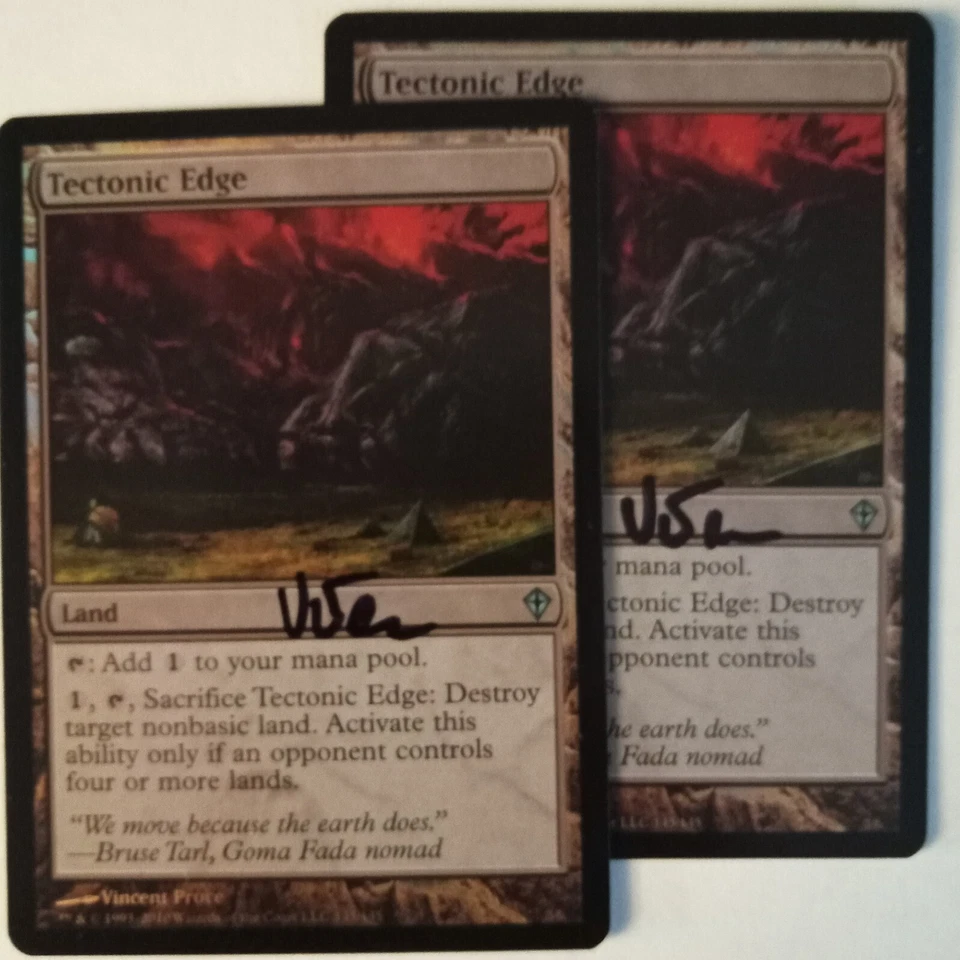 Magic The Gathering - 1x Signed Foil Tectonic Edge (mtg) Worldwake - 2 avail - Image 1 of 1
