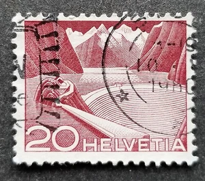 SVIZZERA 1949 20 Ct Scott 332 // SG 514a Serbatoio Gimsel Tipo II - Foto 1 di 1