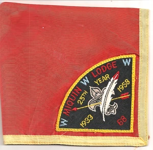 MIQUIN LODGE 68 P1 ON NECKERCHIEF 25TH ANNIVERSARY NEW JERSEY OA - Picture 1 of 1