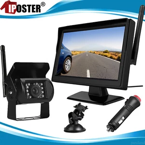 Wireless 5 Inch Car Monitor Windowscreen Cap CCD Color Reversing Camera 12-24v - Picture 1 of 13