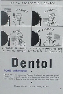 PUBLICITE DENTOL COIFFEUR COIFFURE DESSIN SIGNE BEUVILLE DE 1939 FRENCH AD PUB - Foto 1 di 1