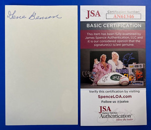 Gene Benson Signed 3x5 Index Card Negro League Star JSA AN61346