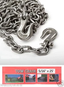 5/16" X 25ft Tow Chain Automotive Truck Towing Log Chain - Picture 1 of 1