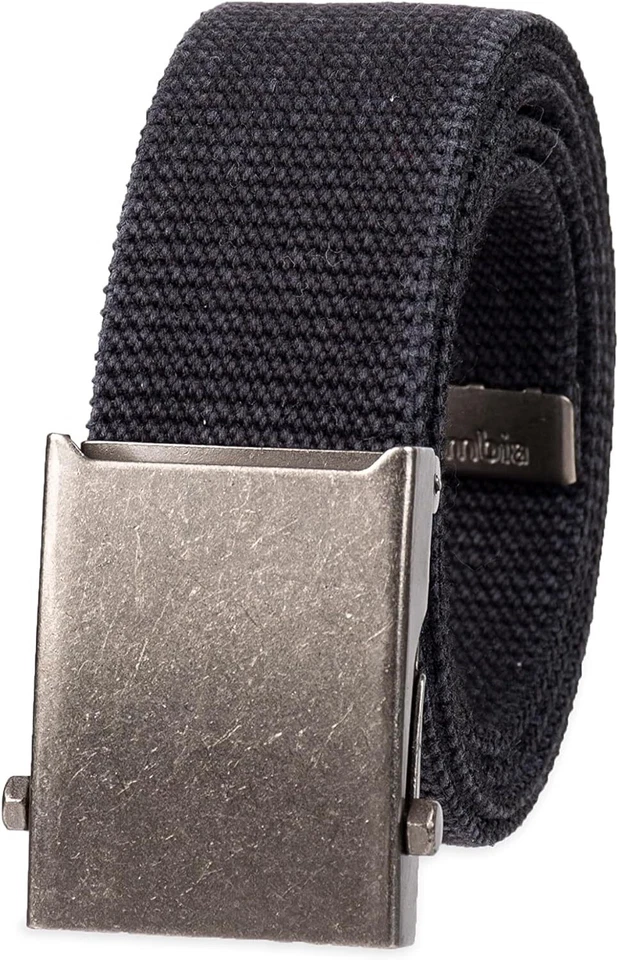 Columbia Men's 38mm Cotton Washed Webbing Black 42 Belt
