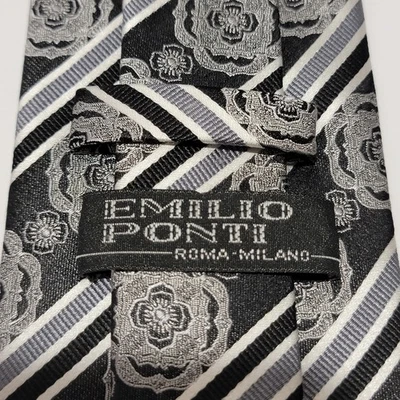 EMILIO PUCCI AUTH Silk Tie Colorful Abstract Pattern Necktie  - Image 1 of 4