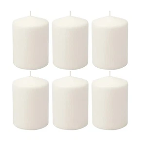 35 Hour Long Burning Unscented Pillar Candles, 3x4, White - Picture 1 of 8