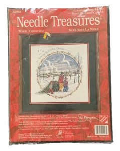 JCA Needle Treasures Counted Cross Stitch Kit #02948 White Christmas 12x12" NOS - Picture 1 of 8