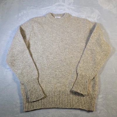 Woolrich Sweater Mens Extra Large Beige Oatmeal Wool Blend Crewneck Rib Knit - Image 1 of 4