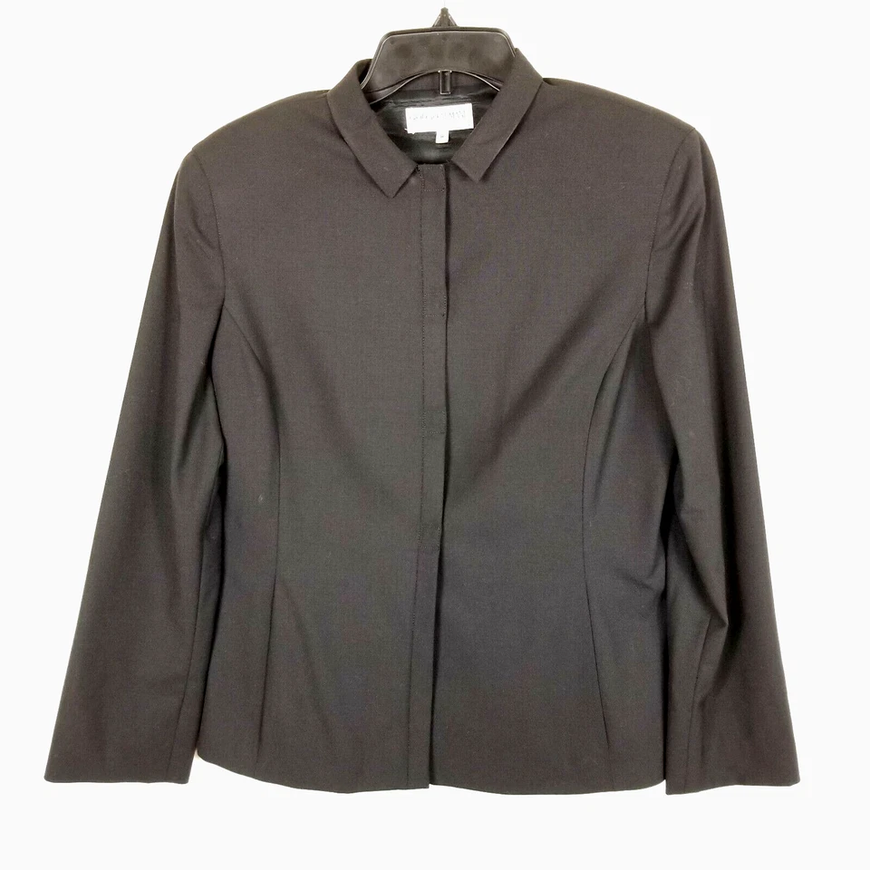 Женская куртка Giorgio Armani Le Collezioni из шерстяной смеси на кнопках черная 8 - Изображение 1 из 3