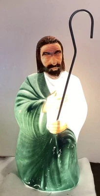 VTG 28” Empire Nativity Shepherd Blow Mold With Staff/Hook, Works Cord Is Good  - Image 1 of 4
