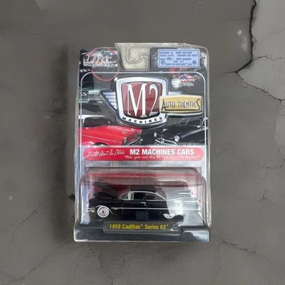 Castline M2 Machines Auto-Thentics 1959 Black Cadillac Series 62 White Wall 1:64 - Image 1 of 4