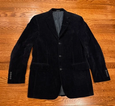 J. Crew Corduroy Sport Coat Blazer Jacket Mens Medium Cashmere Blend Poland Blue - Image 1 of 4