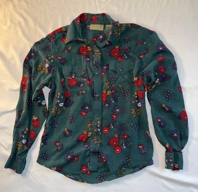 Wrangler Boys Size medium Pearl Snap Shirt, Green, Holiday, Soft, 130273 - Image 1 of 4