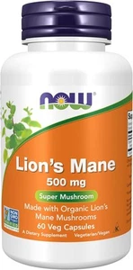 NOW Foods Supplements, Lion's Mane 500 mg, Super Mushroom, Made with Organic...  - Picture 1 of 8