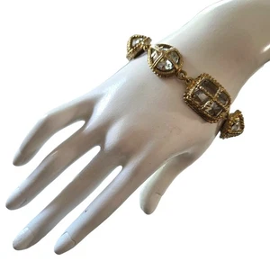 Verified Juliana D&E Caged Rhinestone Bracelet #8004 Statement Rare BOOK PIECE! - Picture 1 of 11