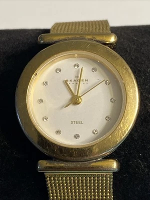 Skagen Steel Women's Watch 107SGGD Gold Tone Gold Mesh Band New Battery - Image 1 of 4