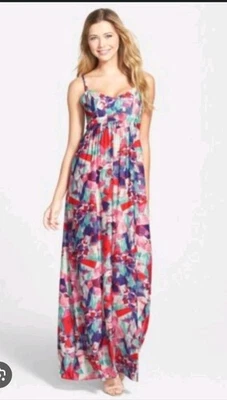 FELICITY & COCO Geo Print Empire Waist Maxi Dress size M  - Image 1 of 4
