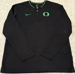Nike Oregon Ducks Pullover Shirt Soft Sweater Black 1/4 Zip Dri-Fit Men’sLARGE - Picture 1 of 9