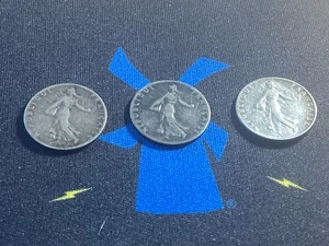 1913 UND 1914 UND 1915 Silber Frankreich 50 Centimes Münzen (3 Münzen) #36 - Bild 1 von 2