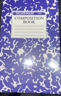 Lote de 10 Libros de Composición Delgados Color Azul Reglados Universitarios 7/20" 30 Hojas Foto 1 de 2