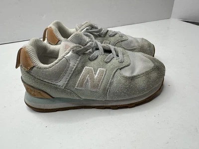 New Balance Shoes Toddler Size 7.5 Gray White 574 Suede Mesh Sneakers IC574RK1 - Image 1 of 4