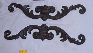 PAR DE DECORACIÓN PARED REMOLINO HIERRO FUNDIDO ACABADO MARRÓN   - Imagen 1 de 3