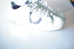 FRED PERRY Stylish MENS Faux leather Fashion SHOES TRAINERS UK11 EU46 - Picture 1 of 12