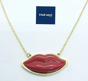 Collana con bocca rossa. collana labbra rosse smaltate lolita. collana donna - Foto 1 di 11
