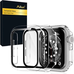 2 Pack-Ailun Screen Protector for Apple Watch Series 7 [41mm] Hard PC Case Clear - Picture 1 of 2