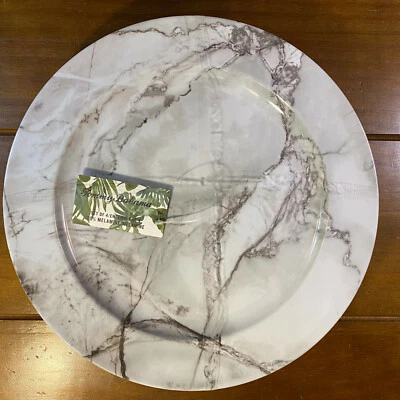 4 nuevos platos de cena Tommy Bahama imitación gris mármol melamina 11" diámetro nuevos con etiquetas Foto 1 de 4