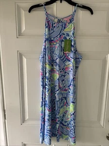 Neu mit Etikett Lilly Pulitzer Margot Kleid blau Peri Pinch Pinch XL - Bild 1 von 8