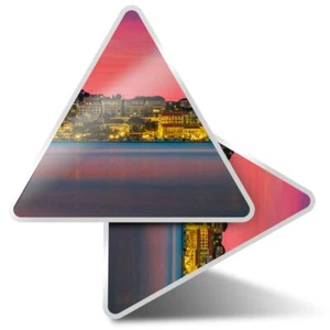 2 x Dreieck Aufkleber 7,5 cm - Calvi Hafen bei Sonnenuntergang Frankreich Strand #21305 - Bild 1 von 9