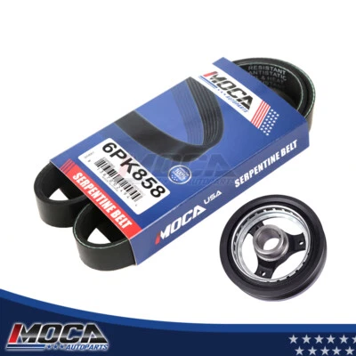 Harmonic Balancer Serpentine Belt Kit for 2001-2005 Honda Civic 1.7L l4 GAS SOHC - Image 1 of 4