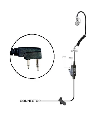 Intrepid Earpiece Headset Braided Kenwood K1200 NX1300 Baofeng Puxing TYT K1 - Image 1 of 4