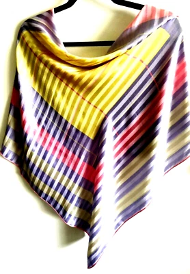 KENZO Women's Scarf Multi Pastel Colors Geometric Print 100% Silk EUC Vintage - Image 1 of 4