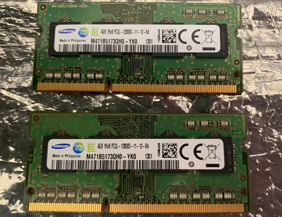 OEM 2 x 4GB Samsung M471B5173QHO-YKO memory modules - 8GB Kit DDR3 1600 - PC3 - Image 1 of 1