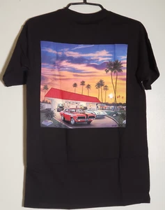IN-N-OUT BURGER CALIFORNIA Sunset Drive Through T-Shirt Made in USA Men's Small - Picture 1 of 6