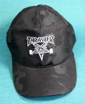 Thrasher Skategoat Pentagram Black Camo Thrasher Punk Indy skateboard Cap! - image 1 of 3