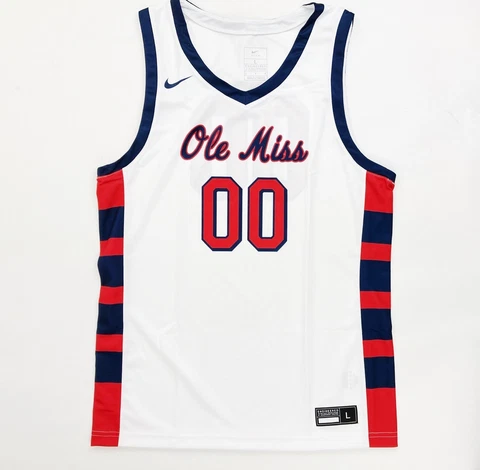 Nike Ole Miss Rebels Digital Elite Basketball Jersey Men's L White Red DN8473 Cover