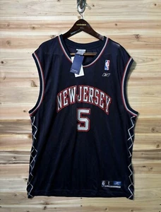 Vintage NWT Reebok New Jersey Nets Jason Kidd Jersey 5 Mens L Blue NBA Brooklyn - Picture 1 of 7