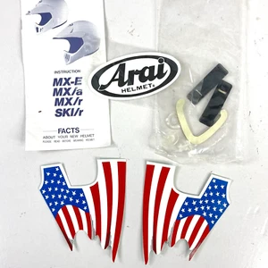 Arai Helmet Logo American Flag Stickers w/Facts Instructions Booklet Hardware - Picture 1 of 2