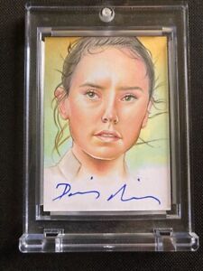 STAR WARS DAISY RIDLEY SKETCHAGRAPH AUTOGRAPH SKETCH CARD REY OFFICIAL PIX 1/1 !