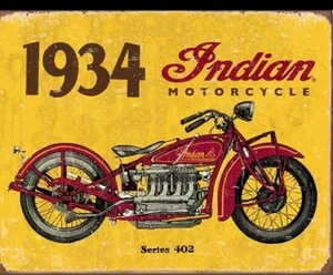 1934 Indian Motorcycle Metal Tin Sign 16" X 12.5" Garage Home Wall Decor #1929 - Picture 1 of 1