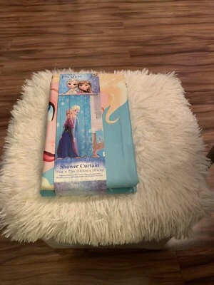 Nova cortina de chuveiro tecido congelado Disney Elsa Anna Olaf 72 x 72 100% poliéster - Imagem 1 de 4