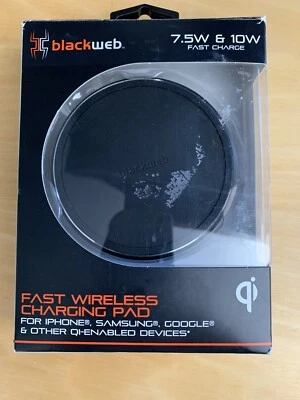 Blackweb Fast Wireless Charging Pad 7.5W & 10W Qi-Enabled For iPhone/Samsung - Image 1 of 4